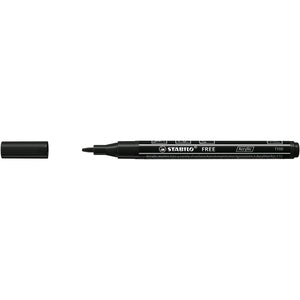 Stabilo - Marqueur acrylique Free Acrylique T100 noir | 5 pièces