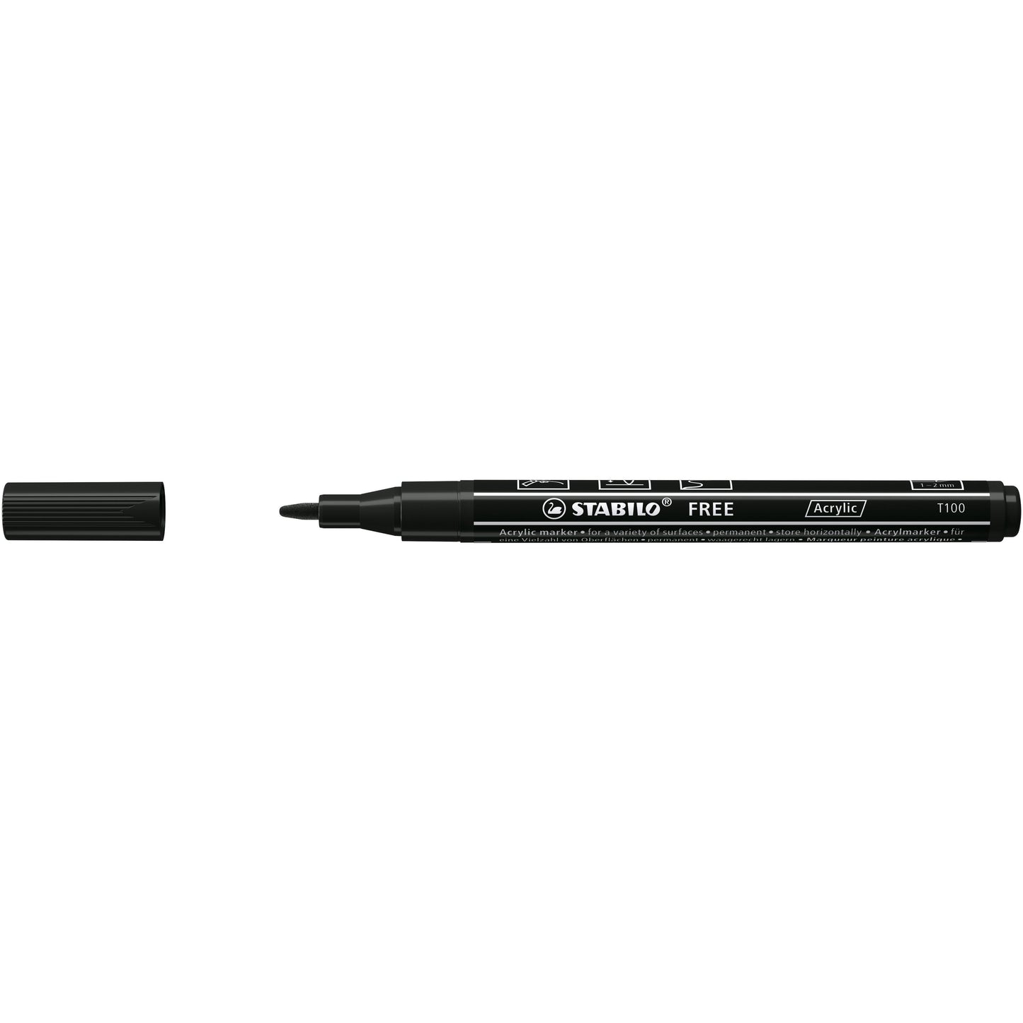 Stabilo - Acrylmarker Free Acrylic T100 schwarz