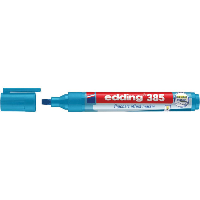 Edding - Filzstift 385 Flipchart-Pinsel hellblau | 10 Stück
