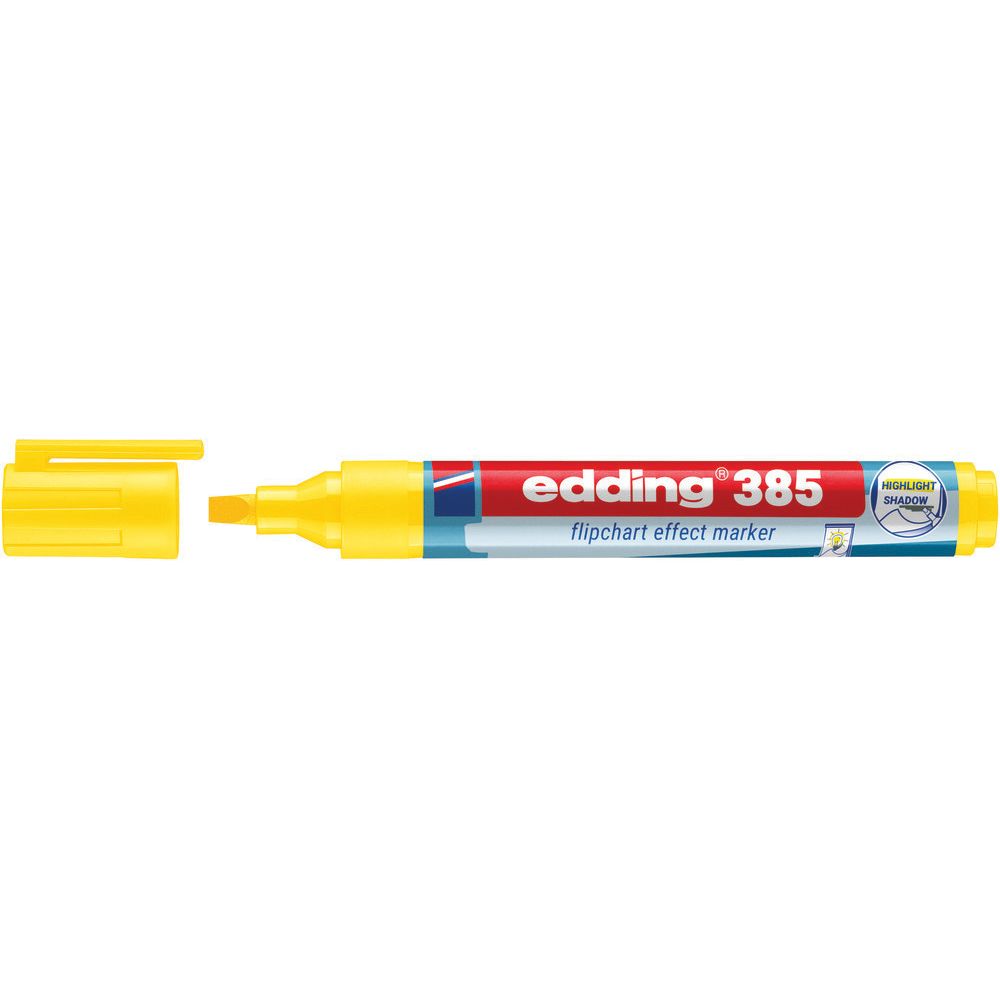 Edding - Feutre 385 paperboard pinceau jaune | 10 pièces