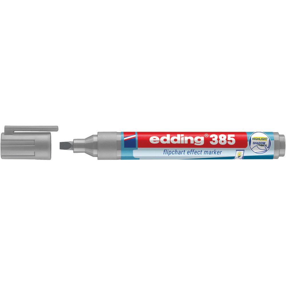 Edding - Feutre 385 paperboard pinceau gris argenté | 10 pièces