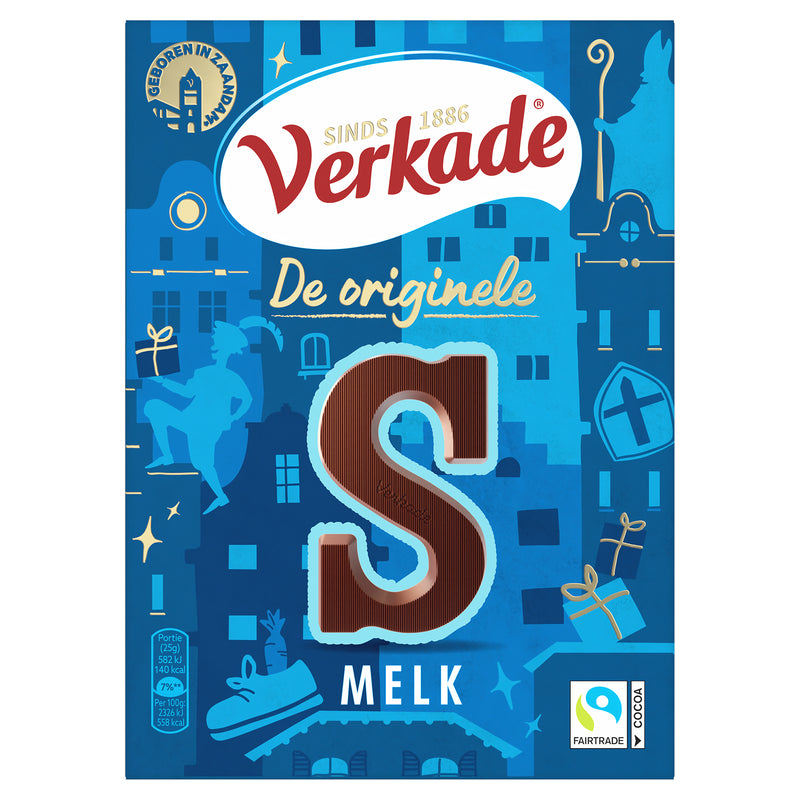 Verkade - Chocolat lettre lait S 135 grammes