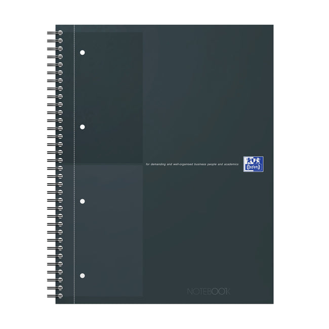 Oxford - Carnet spirale noir oxf international a4+ ligne noir