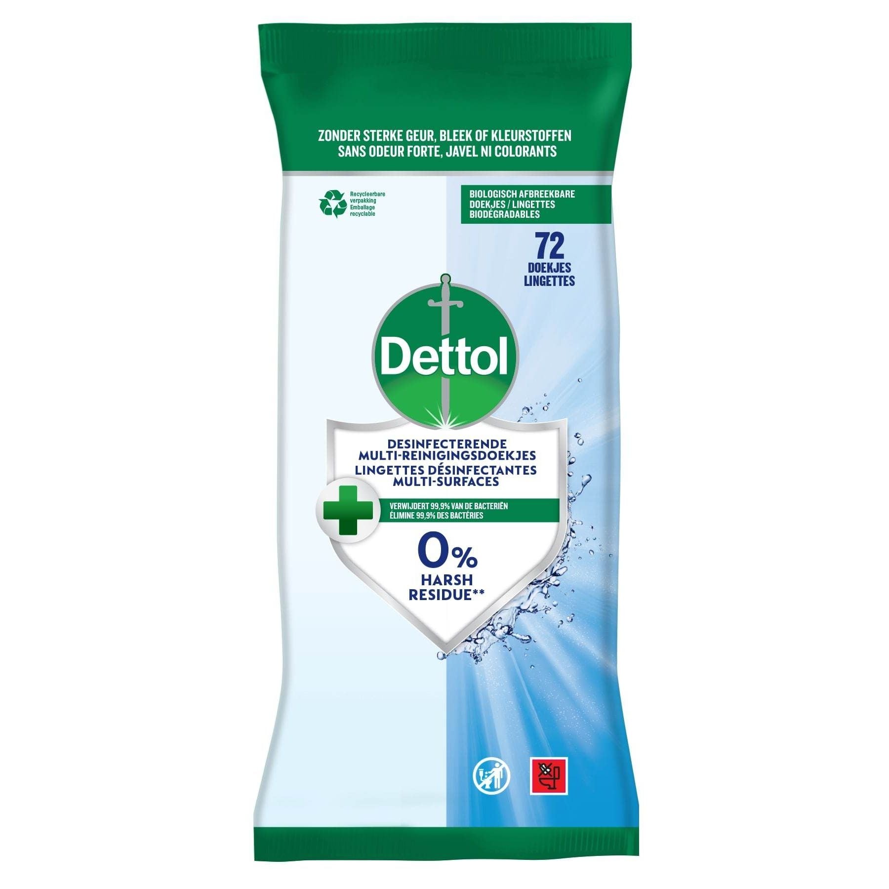 DETTOL - Lingettes nettoyantes antibactériennes nettoie 72