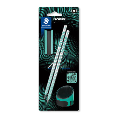 Staedtler - Crayon graphite norix blister 2 pcs hb noir vert