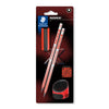 Staedtler - Crayon graphite norix blister 2 pcs hb corail noir | 8 pièces