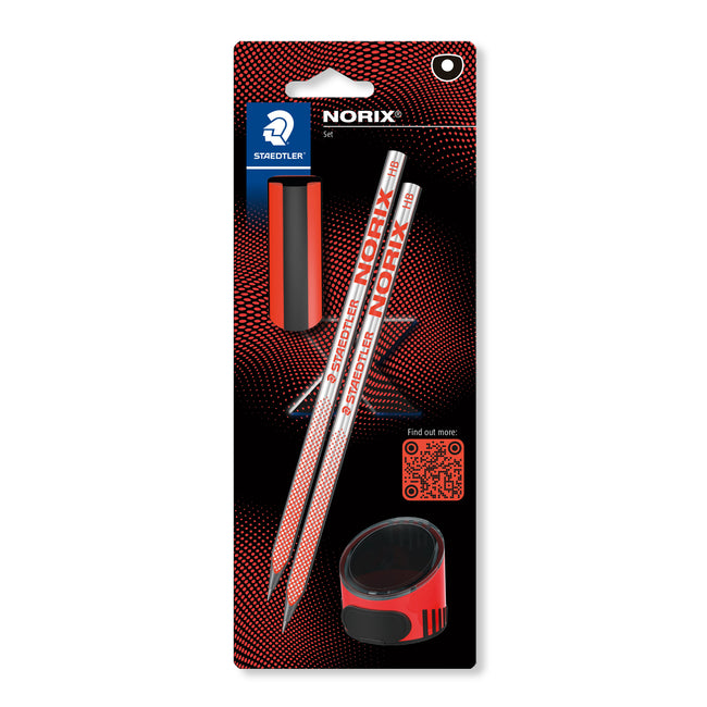 Staedtler - Crayon graphite norix blister 2 pcs hb corail noir