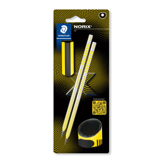 Staedtler - Graphitstift Norix Blister 2 Stück HB schwarz gelb | 8 Stück