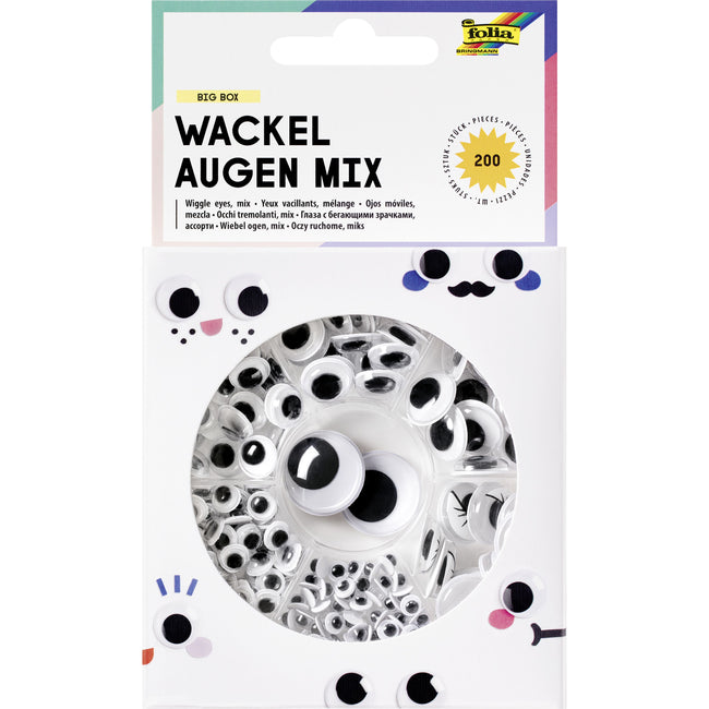 Folia Paper - Yeux bancaux Folia boîte de 200 pièces, 7 types assortis | 4 pièces