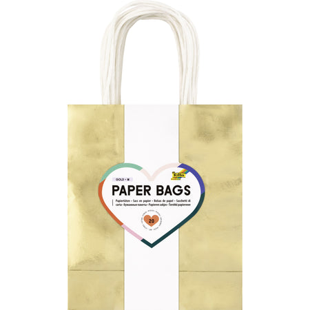 Folia Paper - Sac cadeau Folia or kraft 24x31x12cm 20 pièces