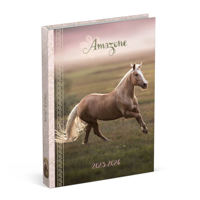 Lannoo -  Schoolagenda 25-26  Horses 1dag/1pagina roze