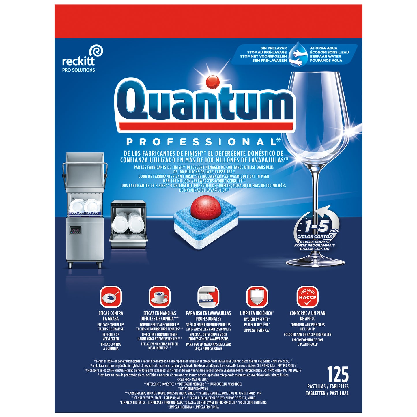 Quantum Professional - Tablettes pour lave-vaisselle Quantum Pro Tout-en-un 125 pièces