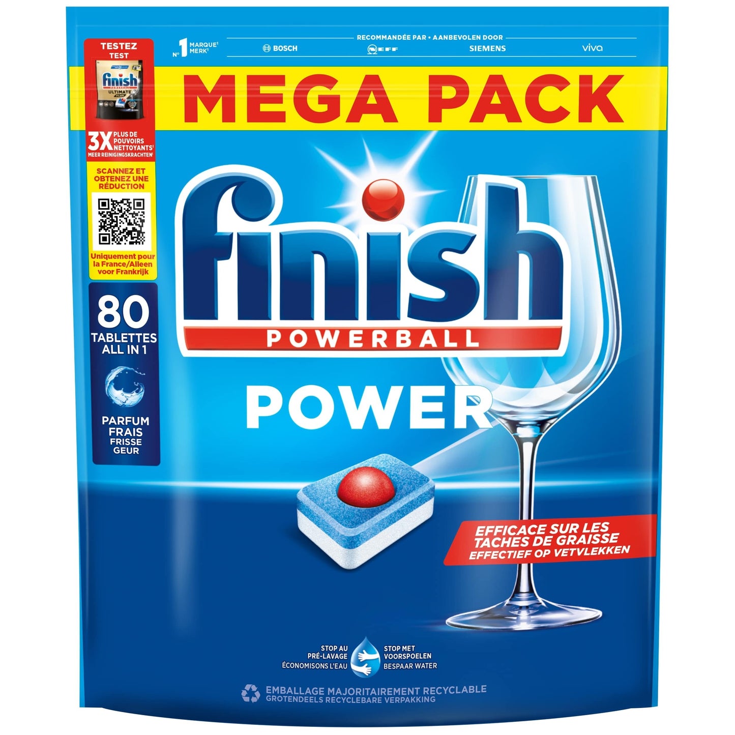 Finish -  Vaatwastabbletten  aio power regular 80st