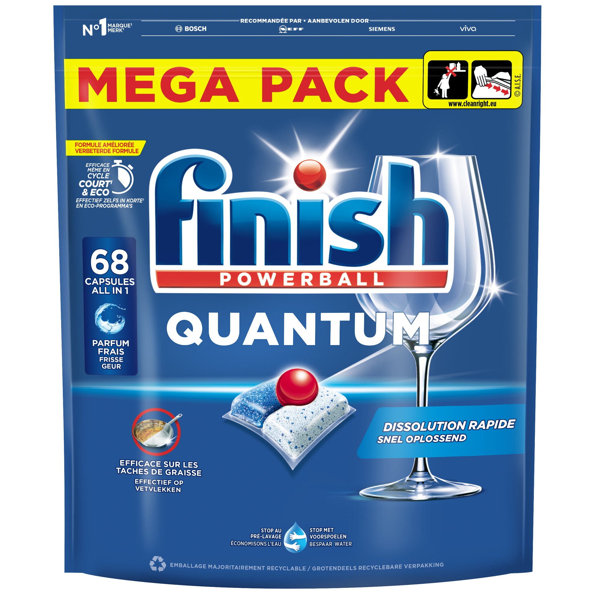 Finition - Tablettes pour lave-vaisselle Quantum Regular 68