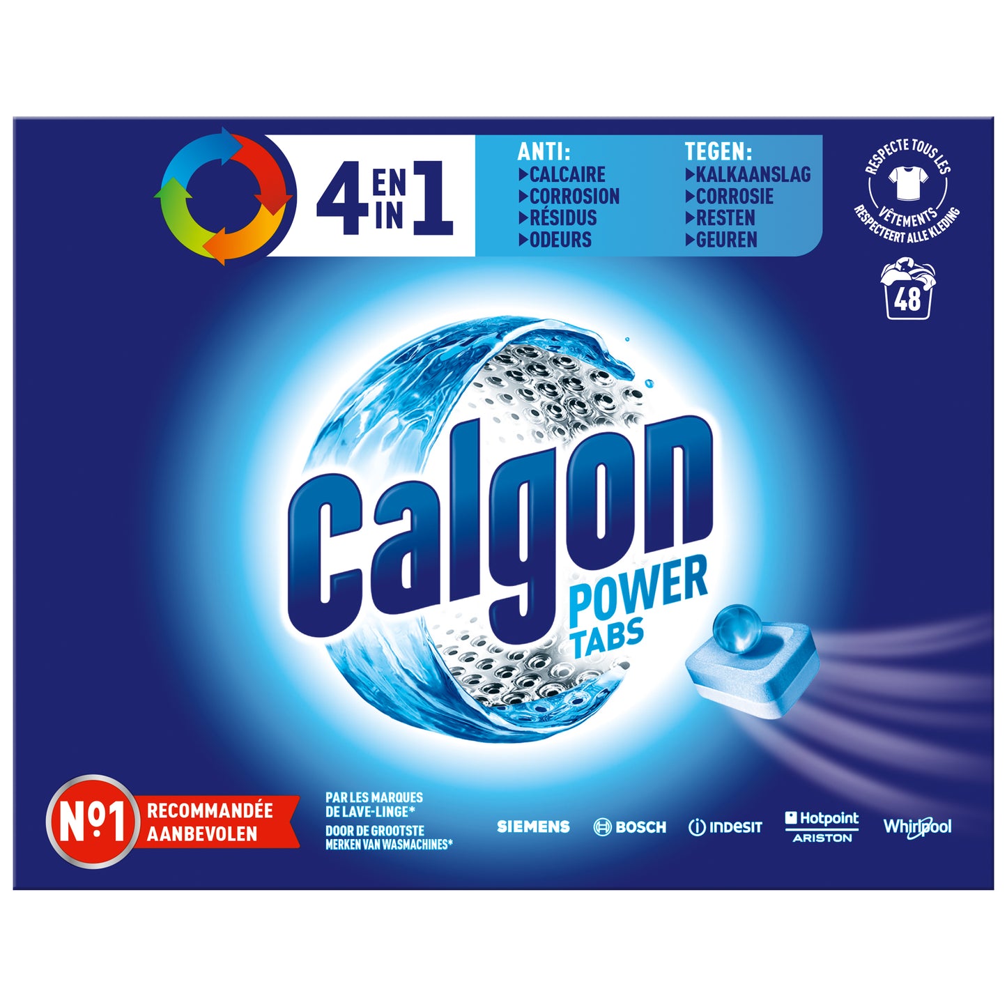 Calgon -  Wasmachine reinigingstabletten  4in1 48 tabs
