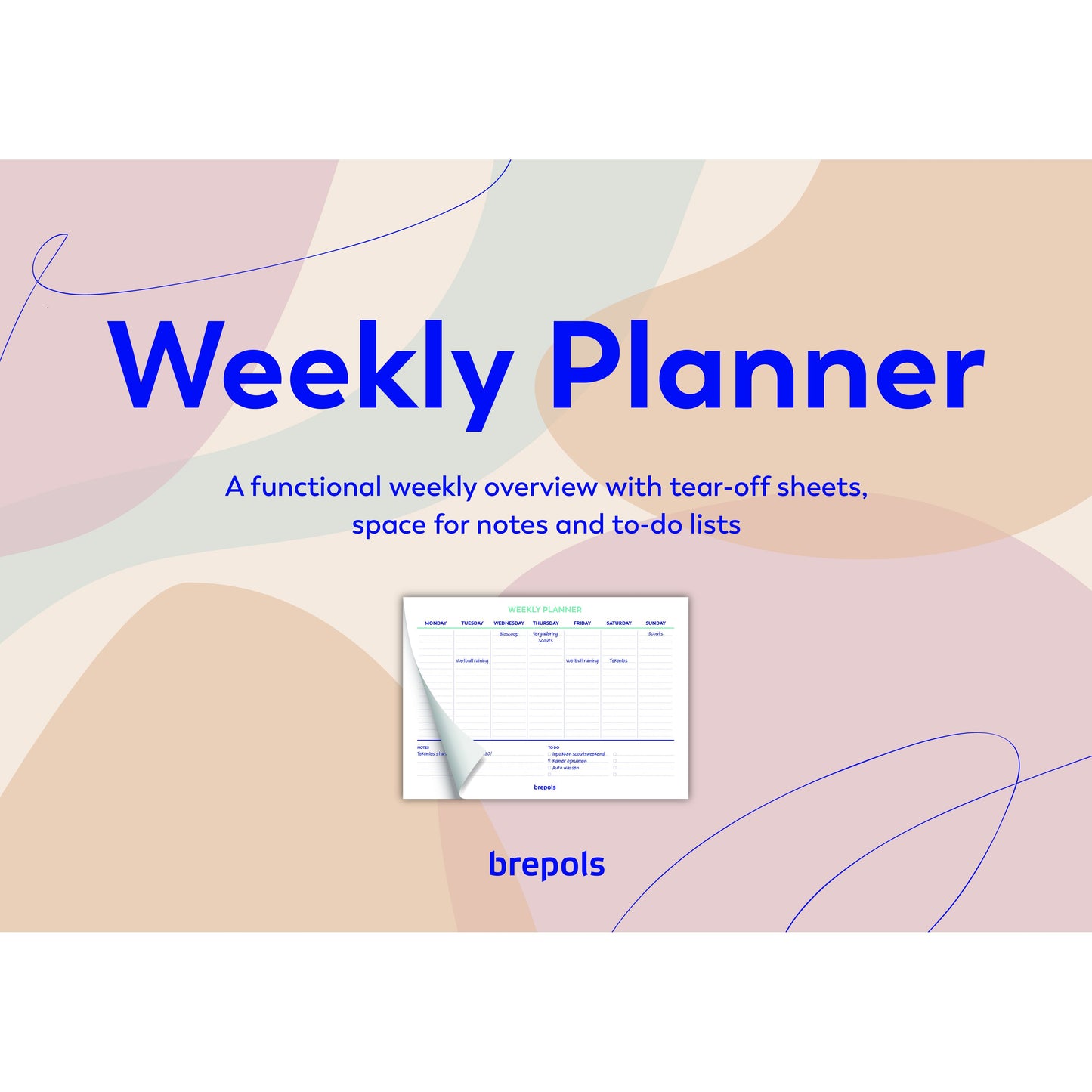 Brepols -  Planner  Weekly A4 7dagen/1pagina horizontaal assorti