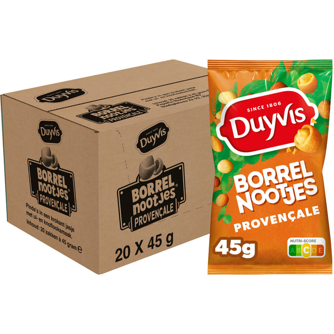 Duyvis -  Borrelnootjes  provencale zak 45gr | 20 stuks