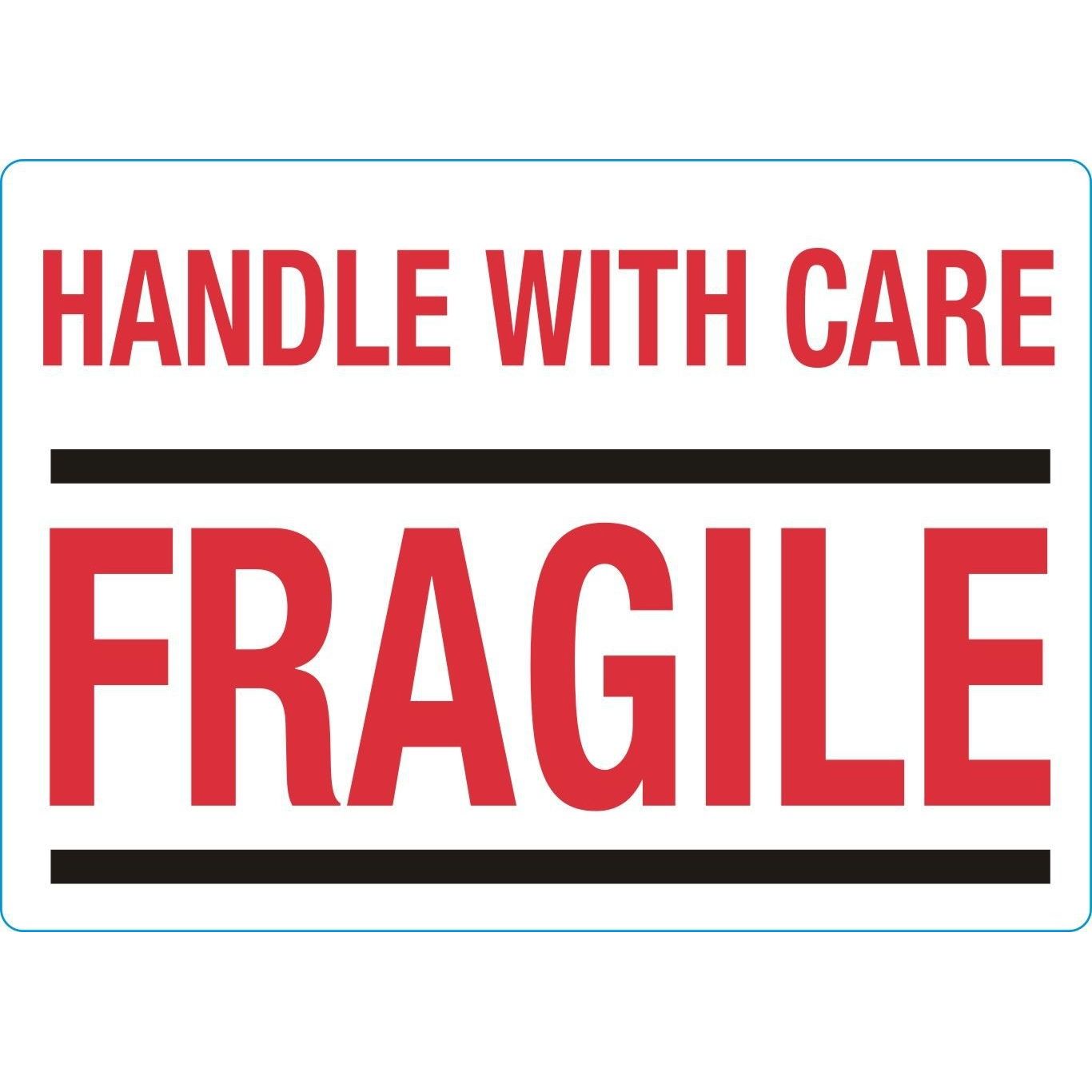 IEZZY -  Waarschuwingsetiket handle with care 500 stuks