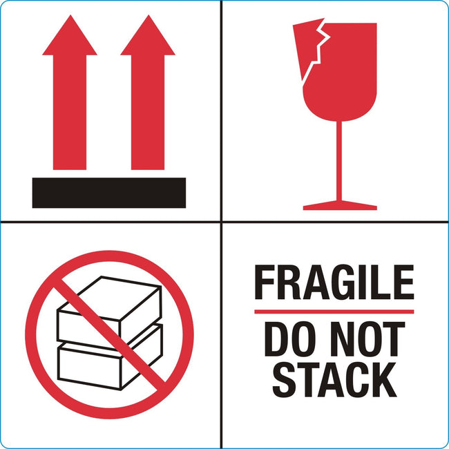 IEZZY -  Waarschuwingsetiket fragile do not stack 1000st | 10 stuks