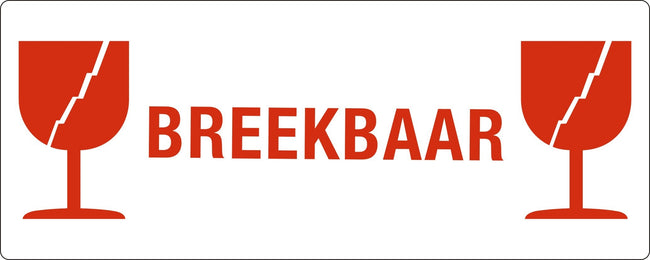 IEZZY -  Waarschuwingsetiket breekbaar/glas 500 stuks