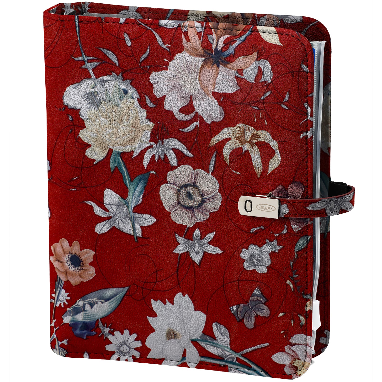 Kalpa - Organiseur a5 +ag25-26 mer de fleurs marron