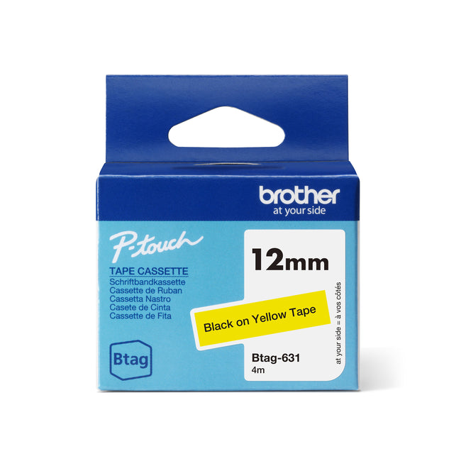 Brother -  Labele  ptouch btag631 12mm geel | 6 stuks