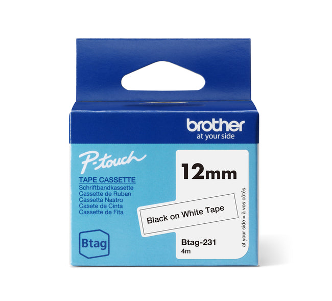 Brother - Étiquette ptouch btag231 12mm blanc | 24 pièces