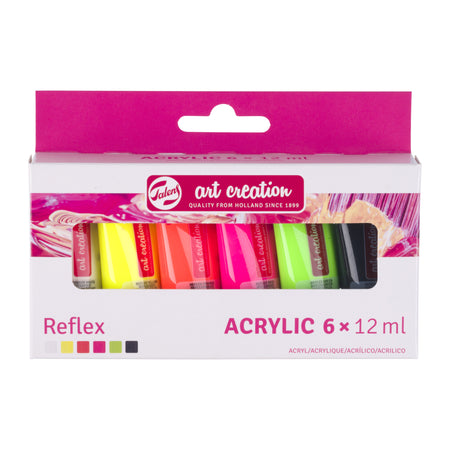 Talens Art Creation - Coffret de création artistique peinture acrylique 6 couleurs réflexes
