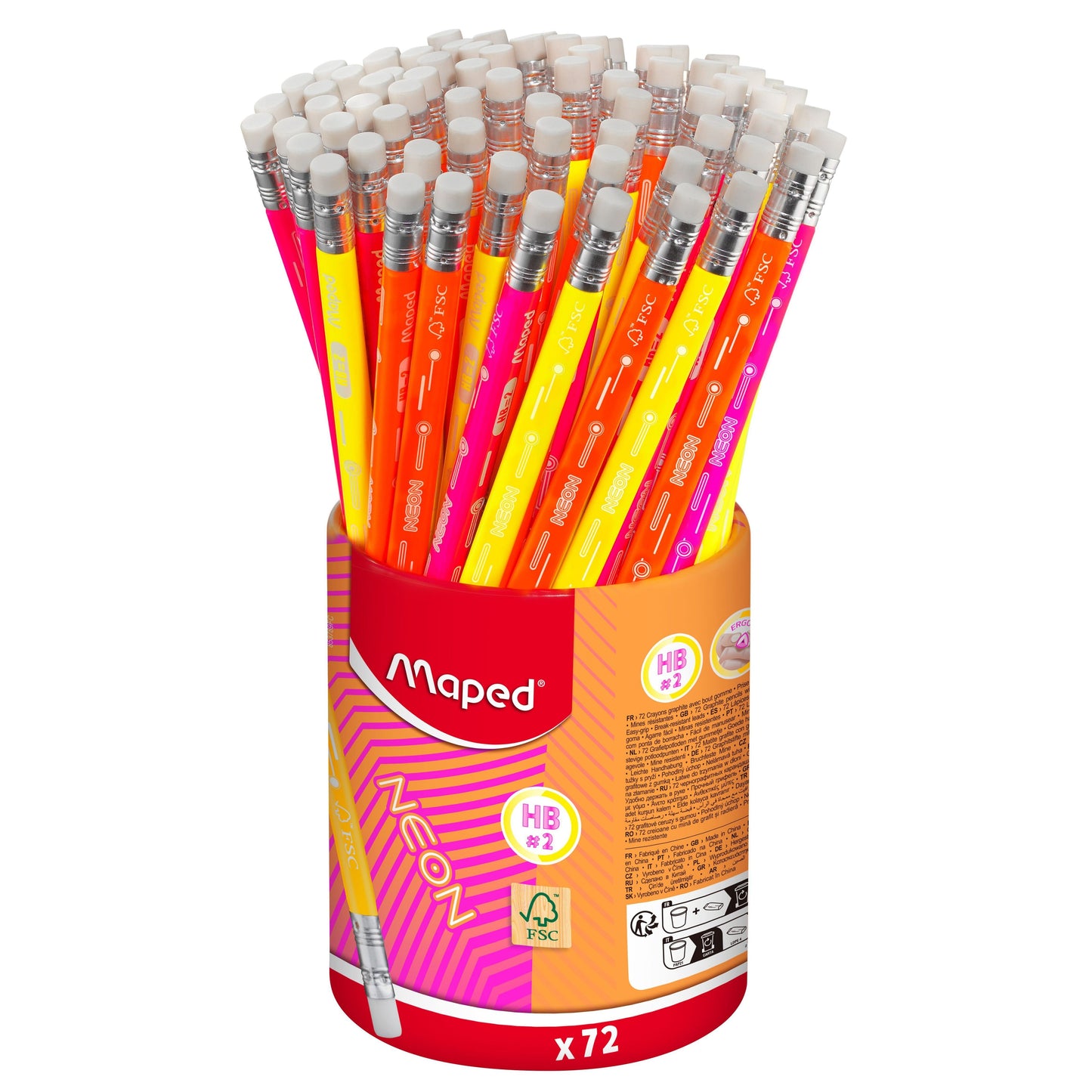 Maped - Graphitstift Neonröhre 72 Stück sortiert