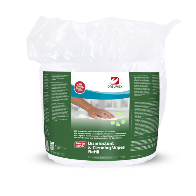 Dreumex - Recharge de lingettes désinfectantes 800 pièces blanc | 2 pièces