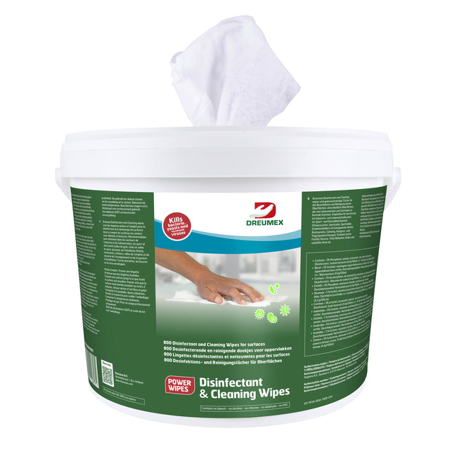 Dreumex - Lingettes désinfectantes seau 800 pièces blanc