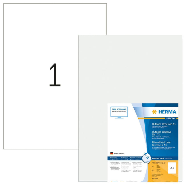 HERMA -  Etiket  9542 297x420mm weerbest rekbaar 10st