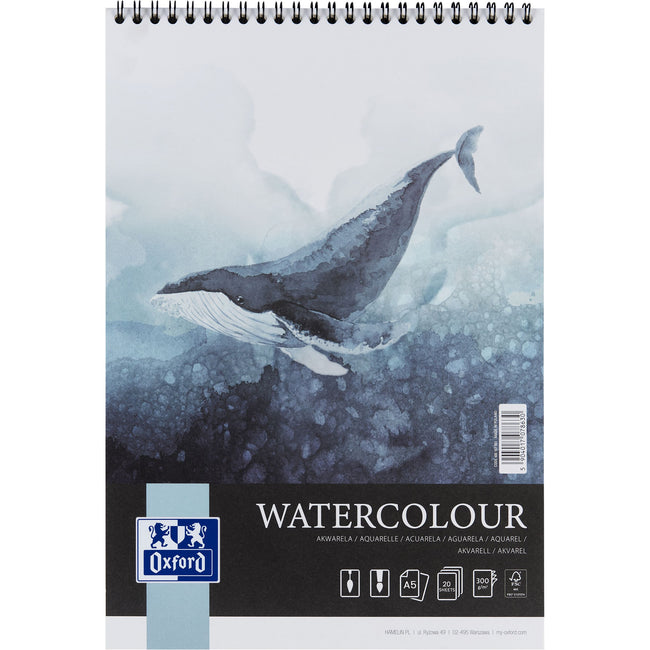Oxford -  Aquarelblok  watercol a5 20v 300gr spiraal | 5 stuks