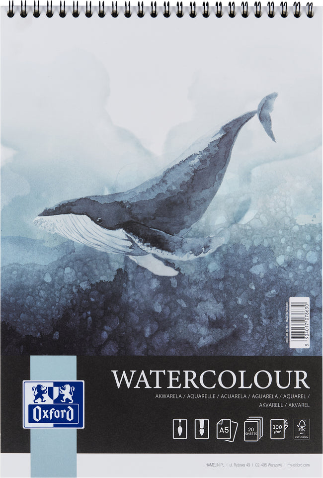 Oxford - Bloc aquarelle watercol a5 20v 300gr spirale