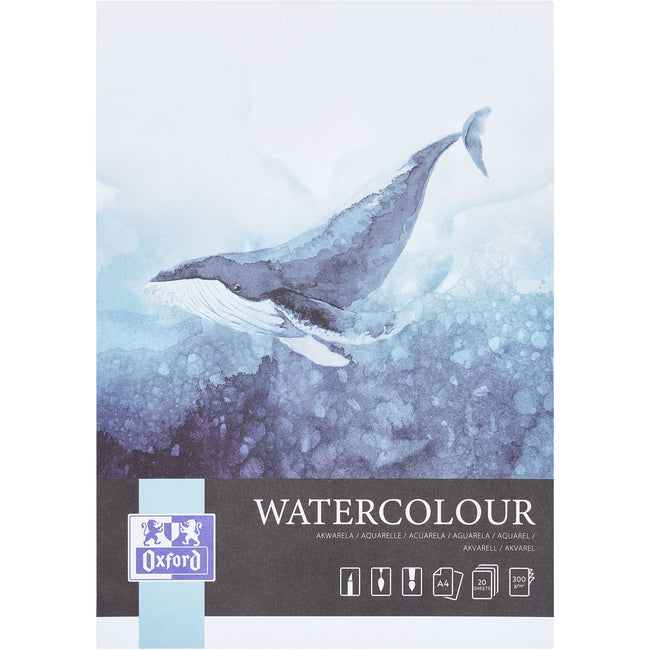 Oxford - Bloc aquarelle a4 20v 300gr collé | 5 pièces