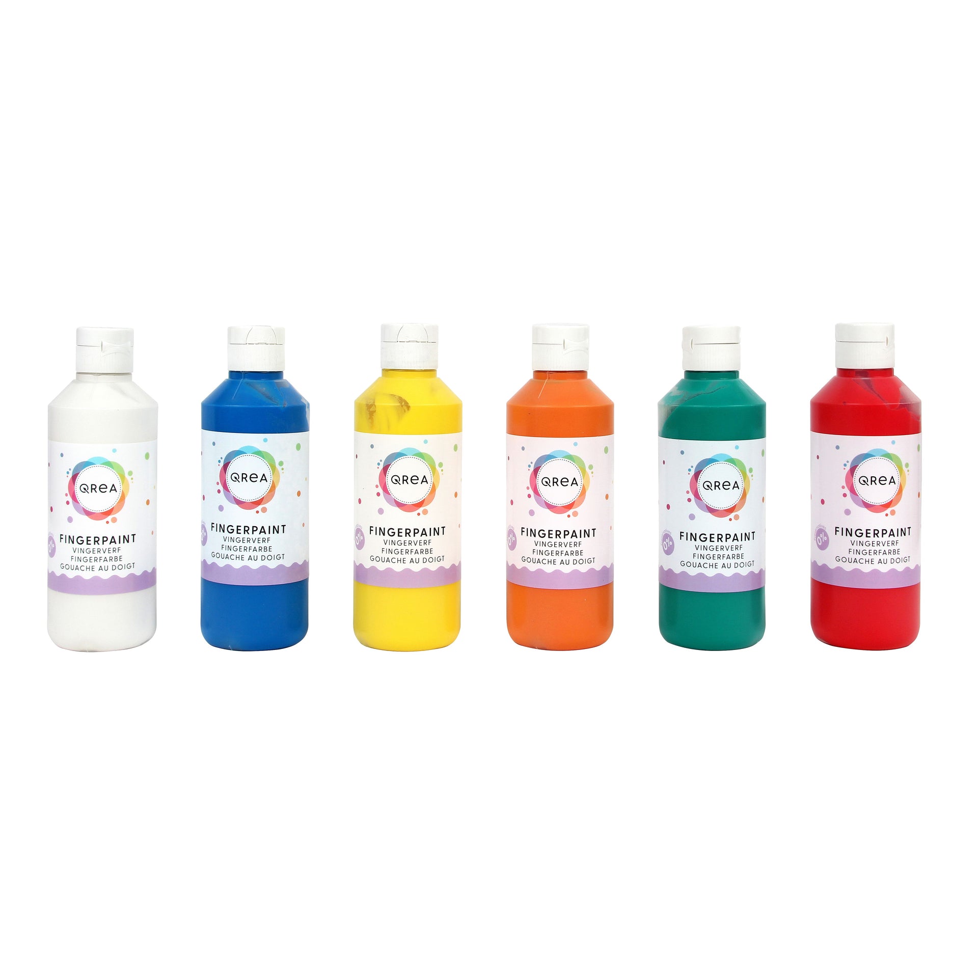 Qrea - Peinture au doigt set de 6 couleurs 250ml