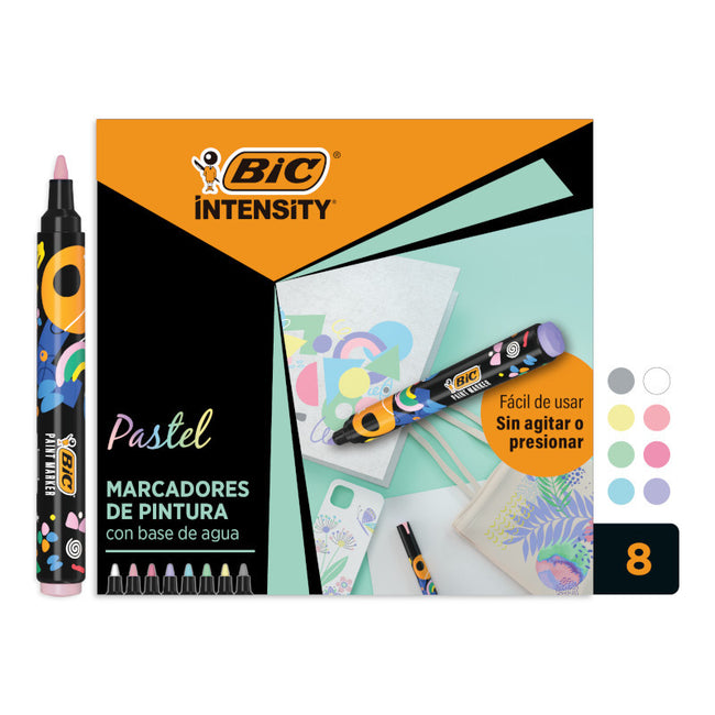 Bic - Marqueur de peinture intensité pastel assorti 8 pièces