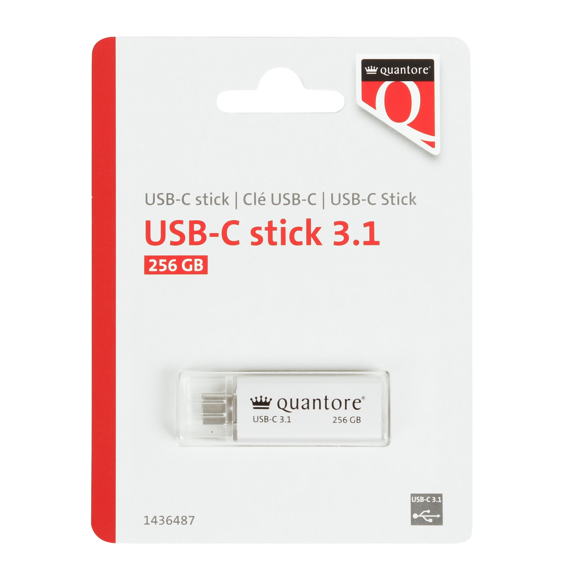 Quantore - USB-Stick USB-C 256GB 3.1 Silber | 400 Stück