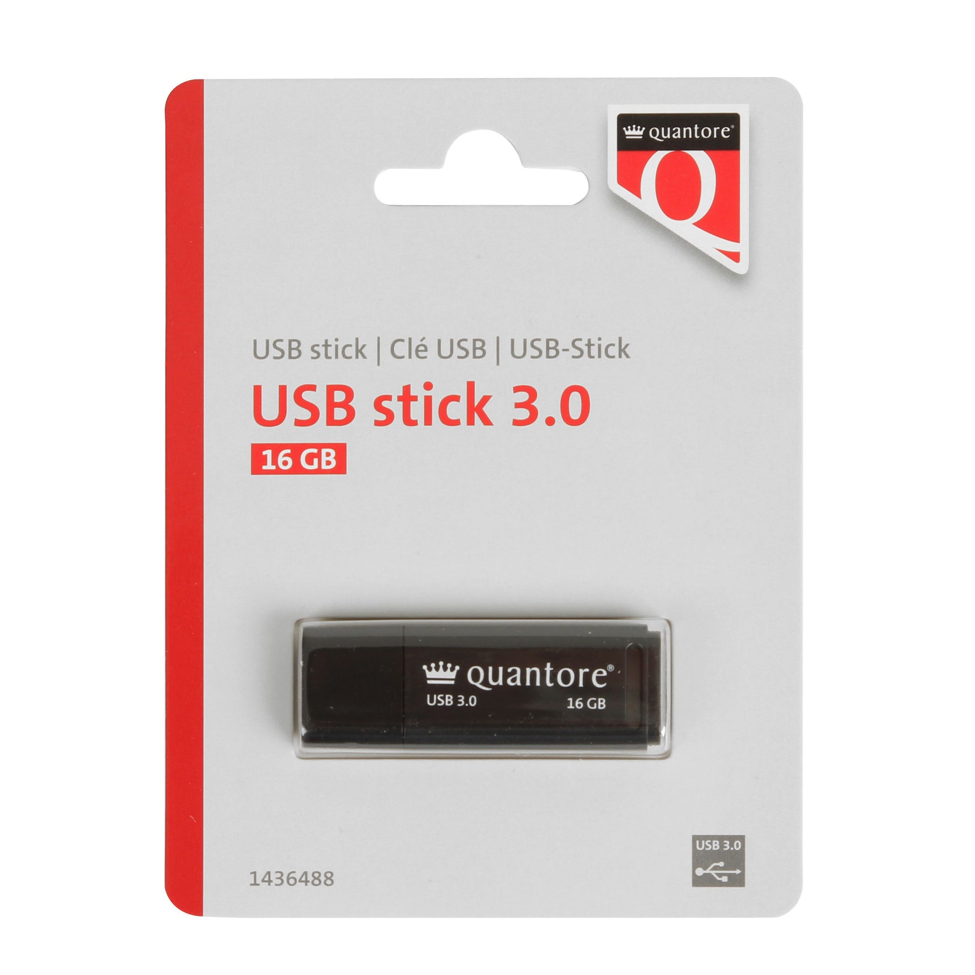 Quantore - USB-Stick 16GB 3.0 schwarz | 400 Stück