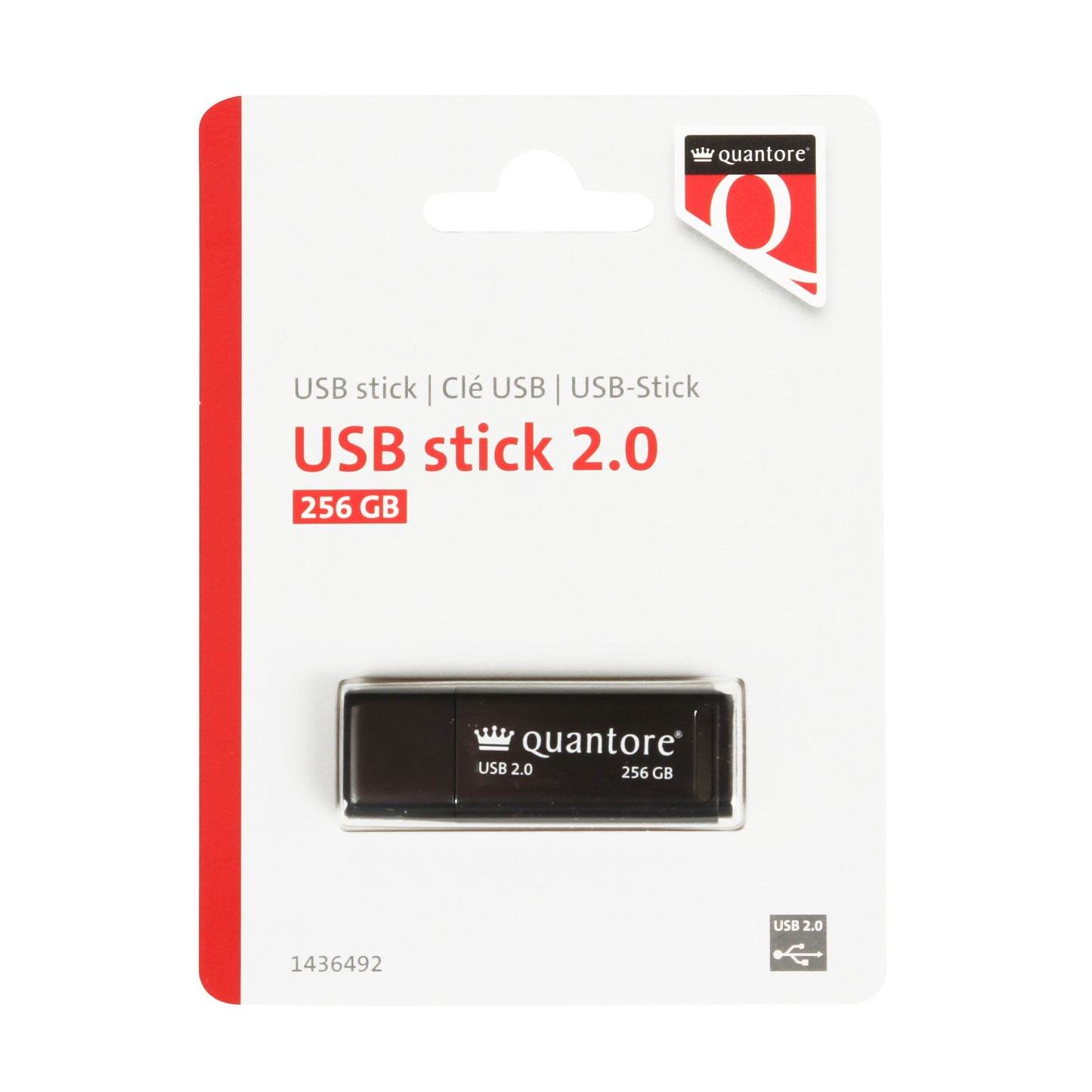 Quantore - USB-Stick 256GB 2.0 schwarz