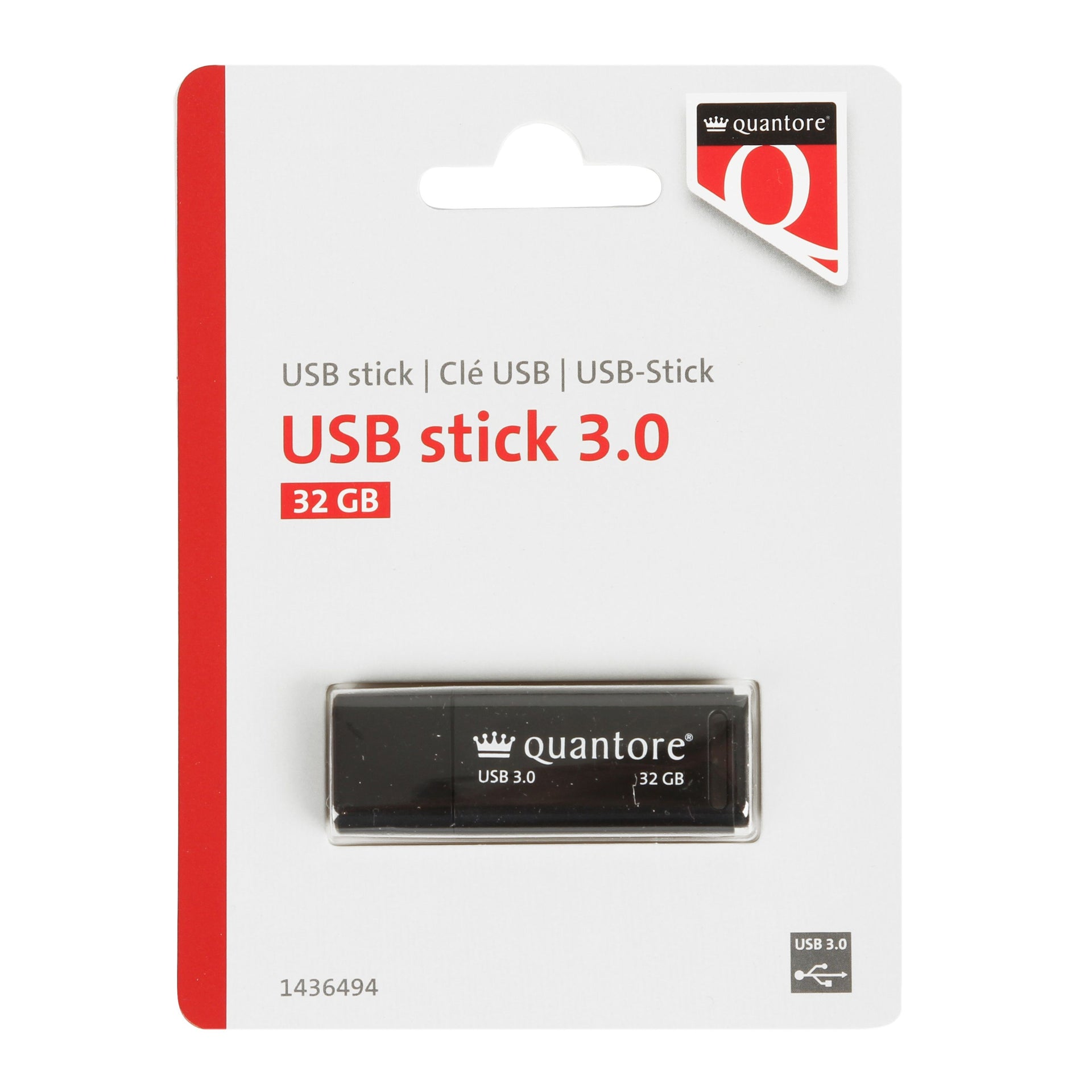 Quantore - USB-Stick 32GB 3.0 schwarz