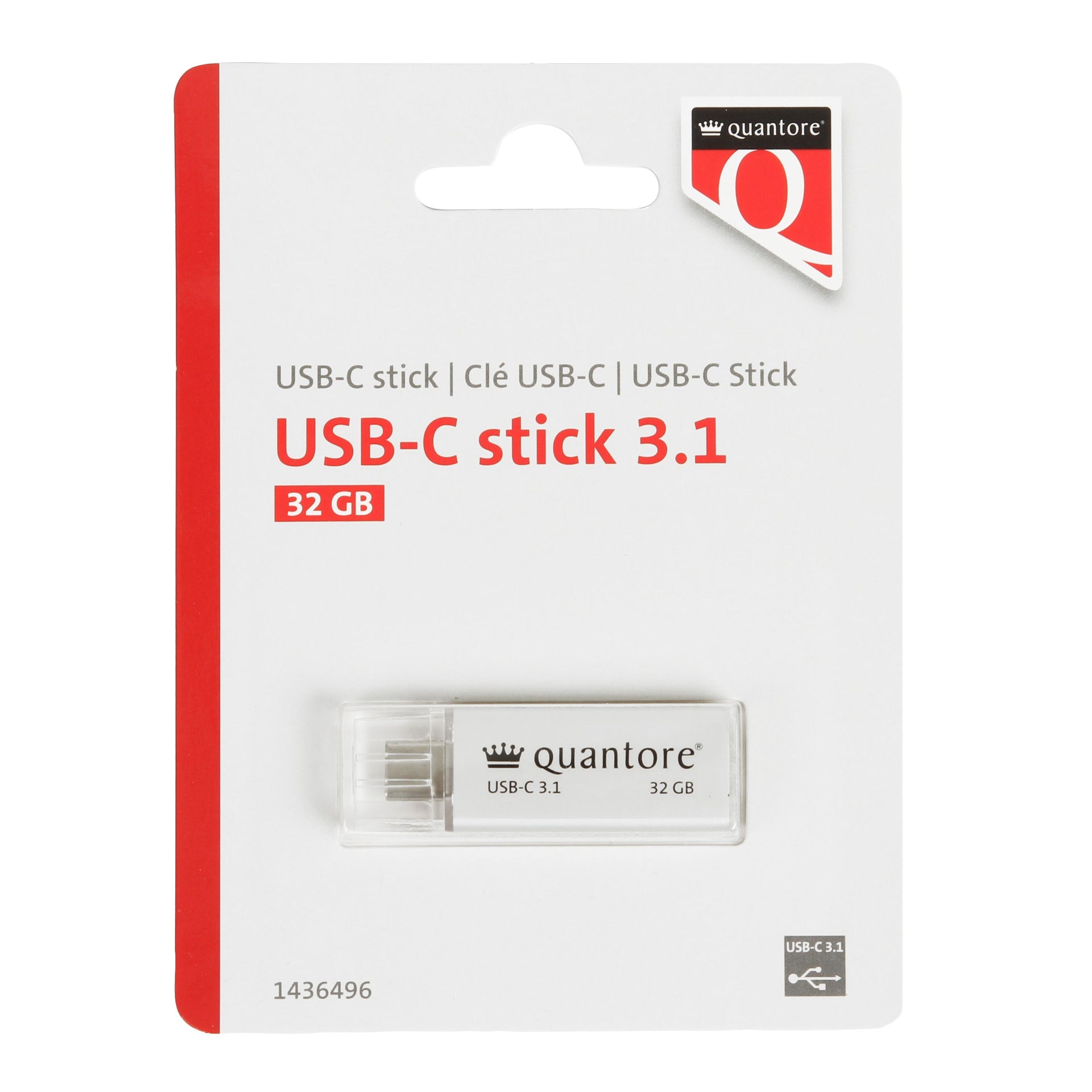 Quantore - USB-Stick USB-C 32GB 3.1 Silber