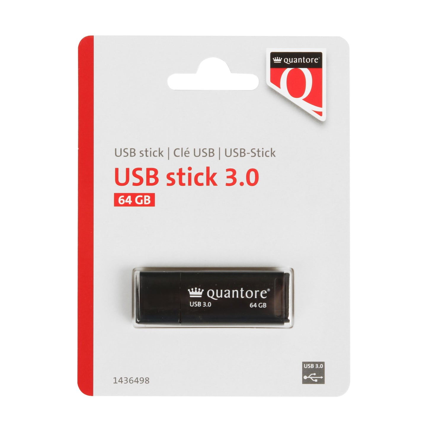 Quantore - USB-Stick 64GB 3.0 schwarz