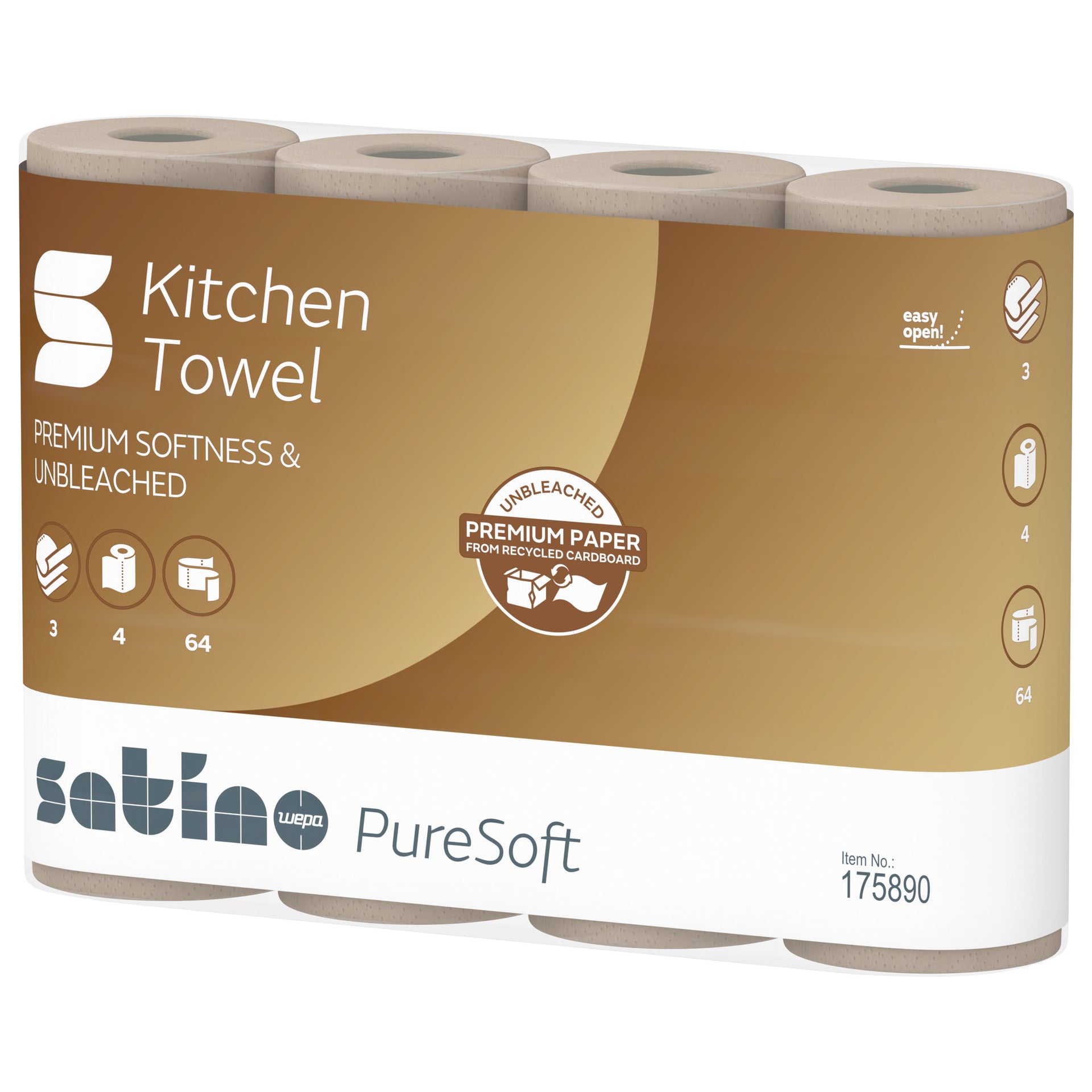 Satino -  Keukenrol  puresoft 64 vel naturel 175890 | 8 stuks