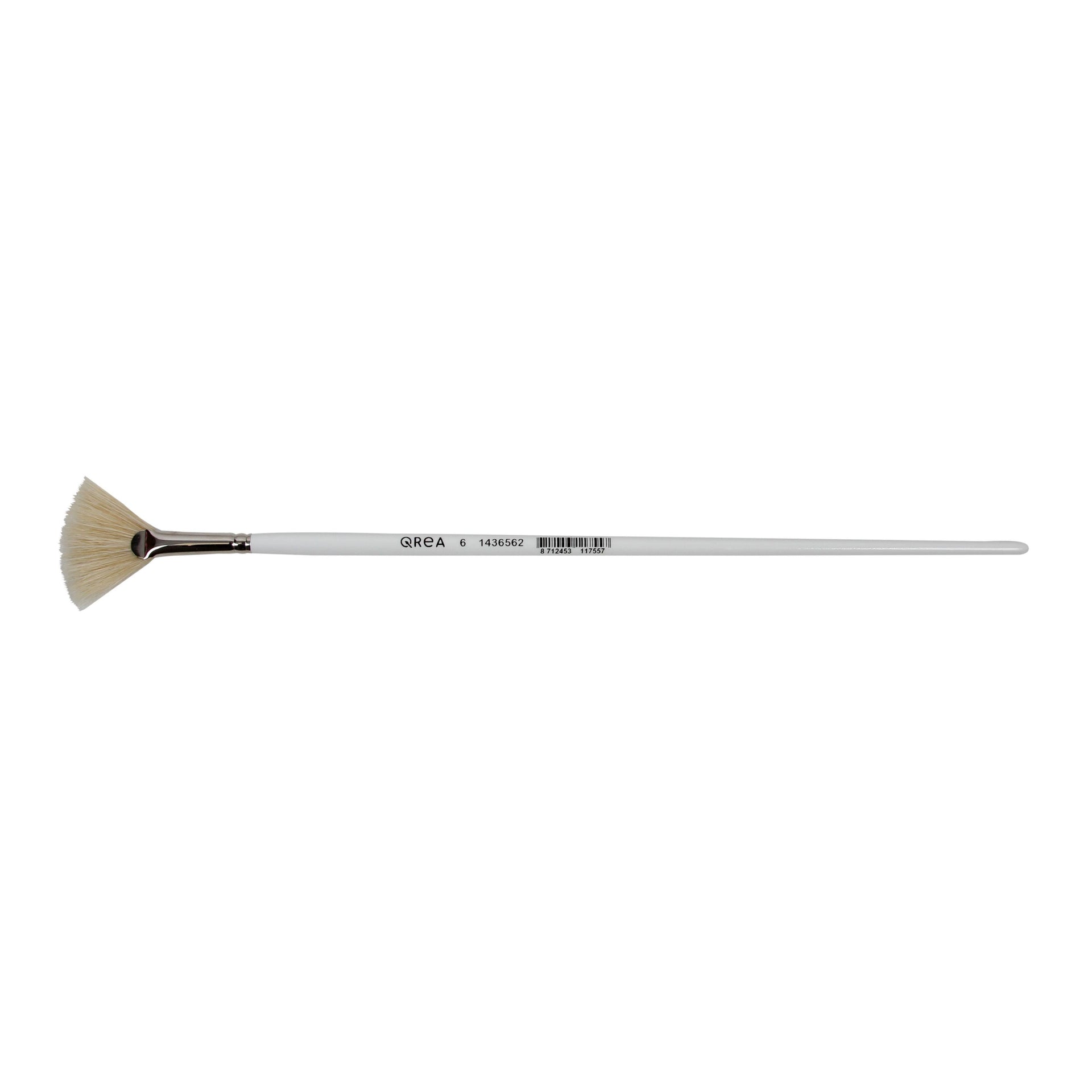 Qrea - Brosse éventail en poils de porc no. 6 | 12 pièces