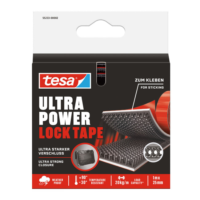 Tesa -  Klittenband Ultra Power Lock e 100cmx25mm zwart | 6 stuks