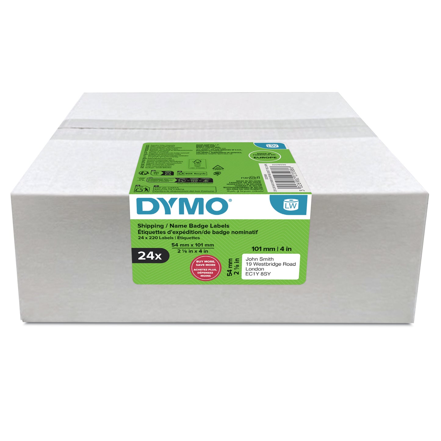 Dymo -  Etiket  labelwriter naamkaart 54x101 24st wit