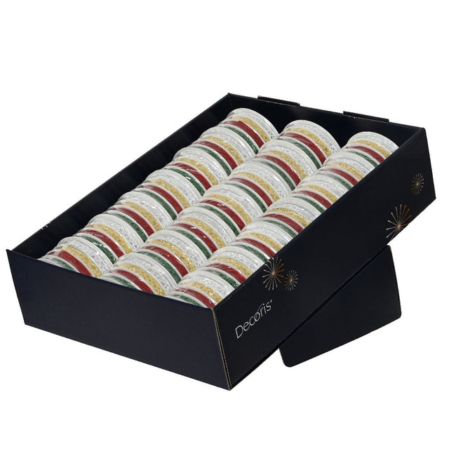 Decoris - Rouleau de ruban cadeau 4 couleurs assorties