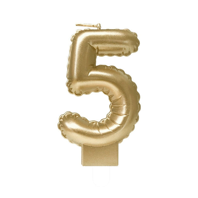Office -  Foil balloon candle gold 5 | 4 stuks