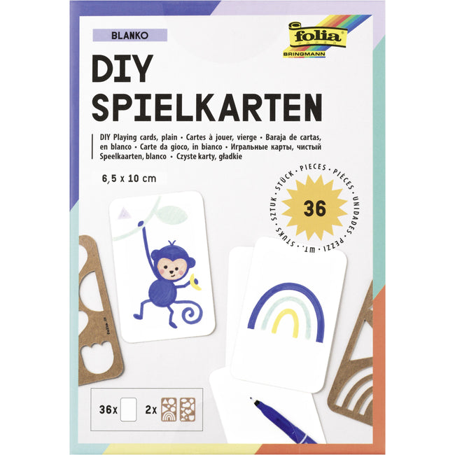Folia Paper – Spielkarten Folia Blanko 6,5 x 10 cm, Packung mit 36 Stück